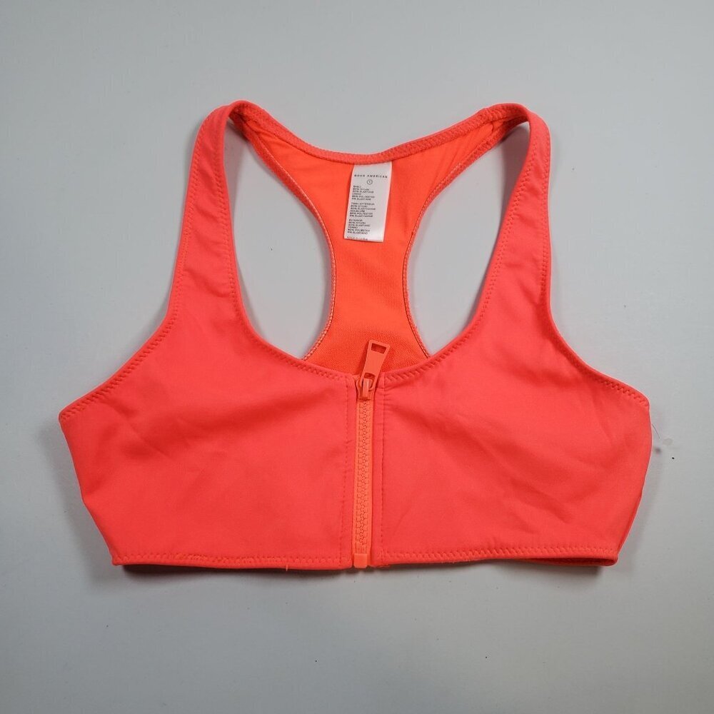 Good American Compression Zip-up Sports Bra Women Size 1 US Small NWOT